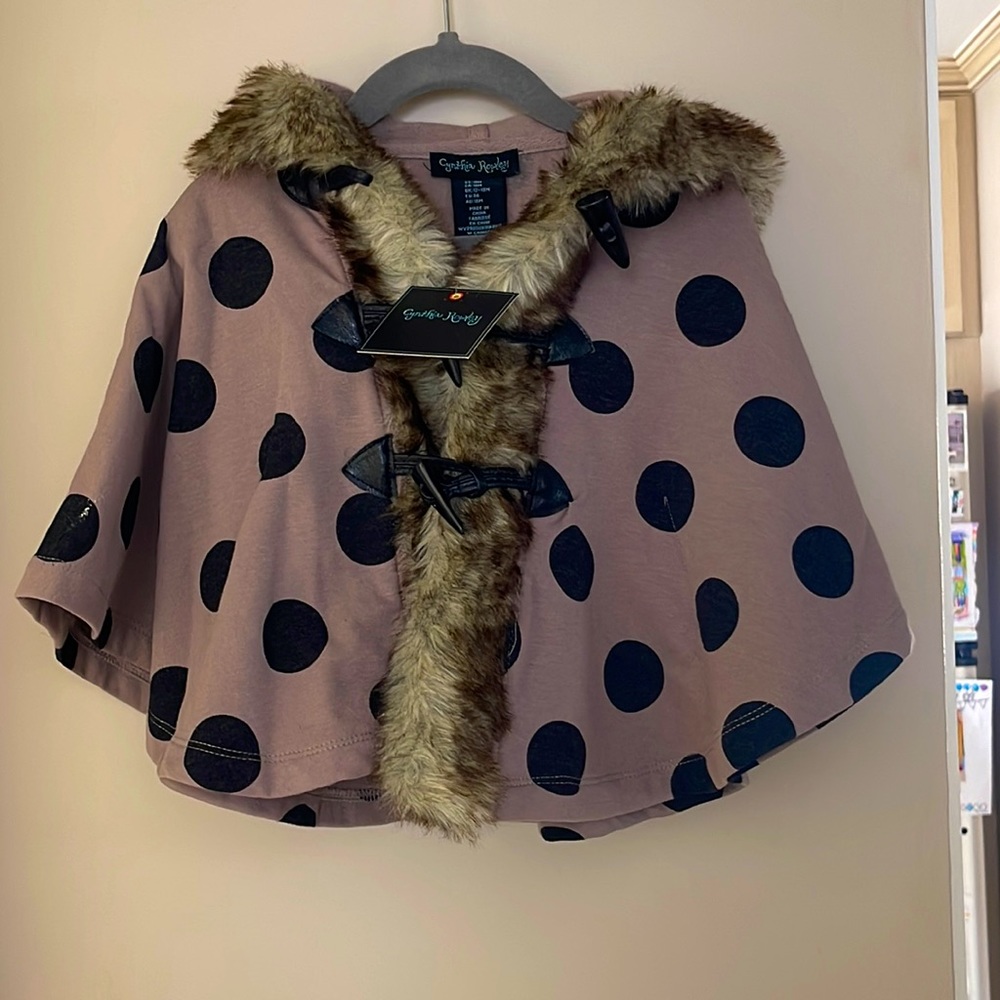 Cynthia Rowley Baby Girl Fur-trimmed Poncho NWT